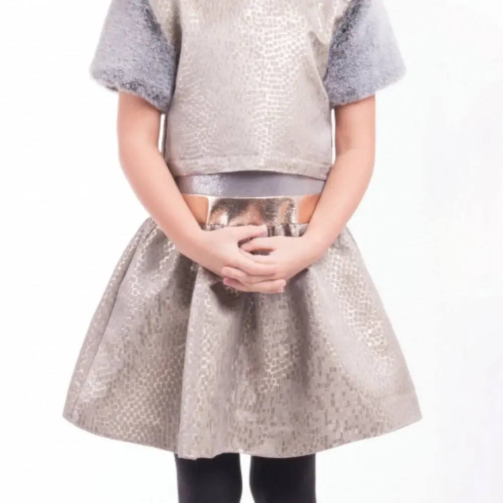 Imoga Miranda girls gold tone special occasion dress size 4